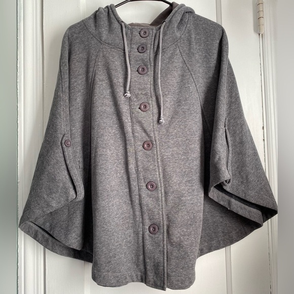 Logix Women’s Hooded Short Lining Cape Poncho Front Buttons, Size Large - Picture 1 of 10